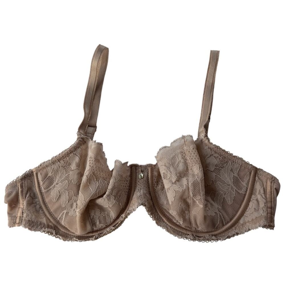 Soma Amorous Balconet UnLined Semi-Sheer Lace Underwire Nude Bra Size 36C
